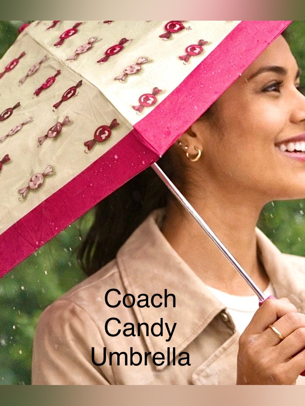 Coach “Candy” Umbrella UV Protection New w/tags Pink&Cream Candy Print